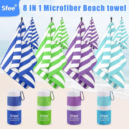 2 Pack Microfiber Travel Towel, Quick Dry Camping Towel Super Absorbent Compact Lightweight Sports Gym Towels Set for Gym, Hiking, Pool, Backpacking, Bath, Yoga