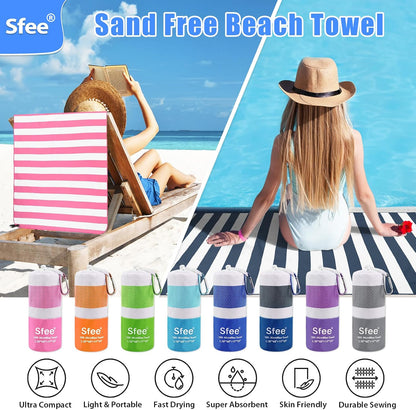 2 Pack Microfiber Travel Towel, Quick Dry Camping Towel Super Absorbent Compact Lightweight Sports Gym Towels Set for Gym, Hiking, Pool, Backpacking, Bath, Yoga