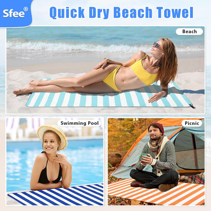 2 Pack Microfiber Travel Towel, Quick Dry Camping Towel Super Absorbent Compact Lightweight Sports Gym Towels Set for Gym, Hiking, Pool, Backpacking, Bath, Yoga