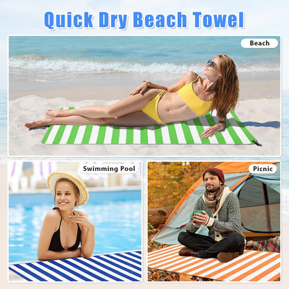 2 Pack Microfiber Travel Towel, Quick Dry Camping Towel Super Absorbent Compact Lightweight Sports Gym Towels Set for Gym, Hiking, Pool, Backpacking, Bath, Yoga