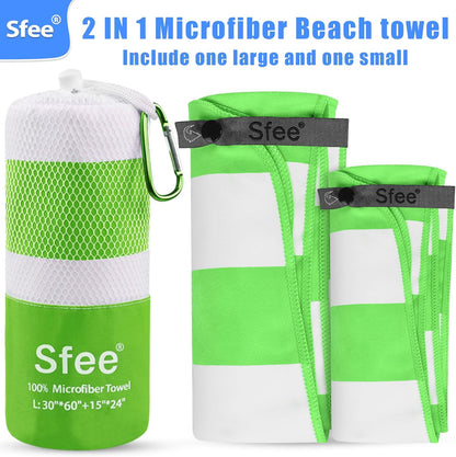 2 Pack Microfiber Travel Towel, Quick Dry Camping Towel Super Absorbent Compact Lightweight Sports Gym Towels Set for Gym, Hiking, Pool, Backpacking, Bath, Yoga