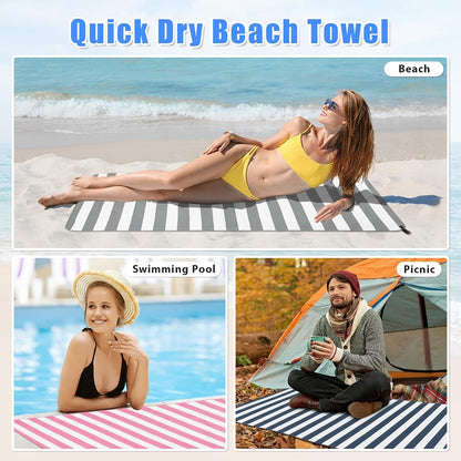 2 Pack Microfiber Travel Towel, Quick Dry Camping Towel Super Absorbent Compact Lightweight Sports Gym Towels Set for Gym, Hiking, Pool, Backpacking, Bath, Yoga