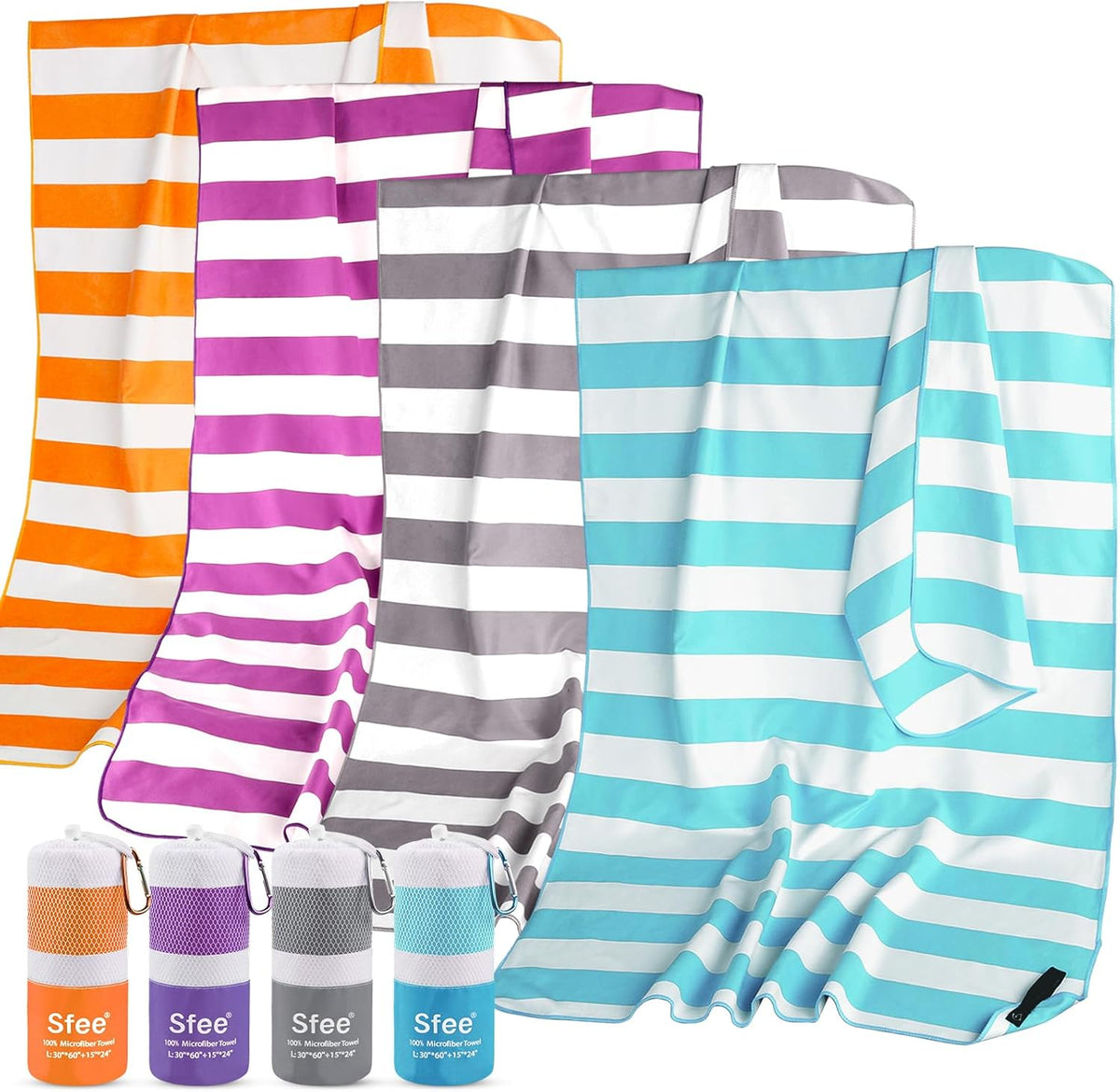 2 Pack Microfiber Travel Towel, Quick Dry Camping Towel Super Absorbent Compact Lightweight Sports Gym Towels Set for Gym, Hiking, Pool, Backpacking, Bath, Yoga