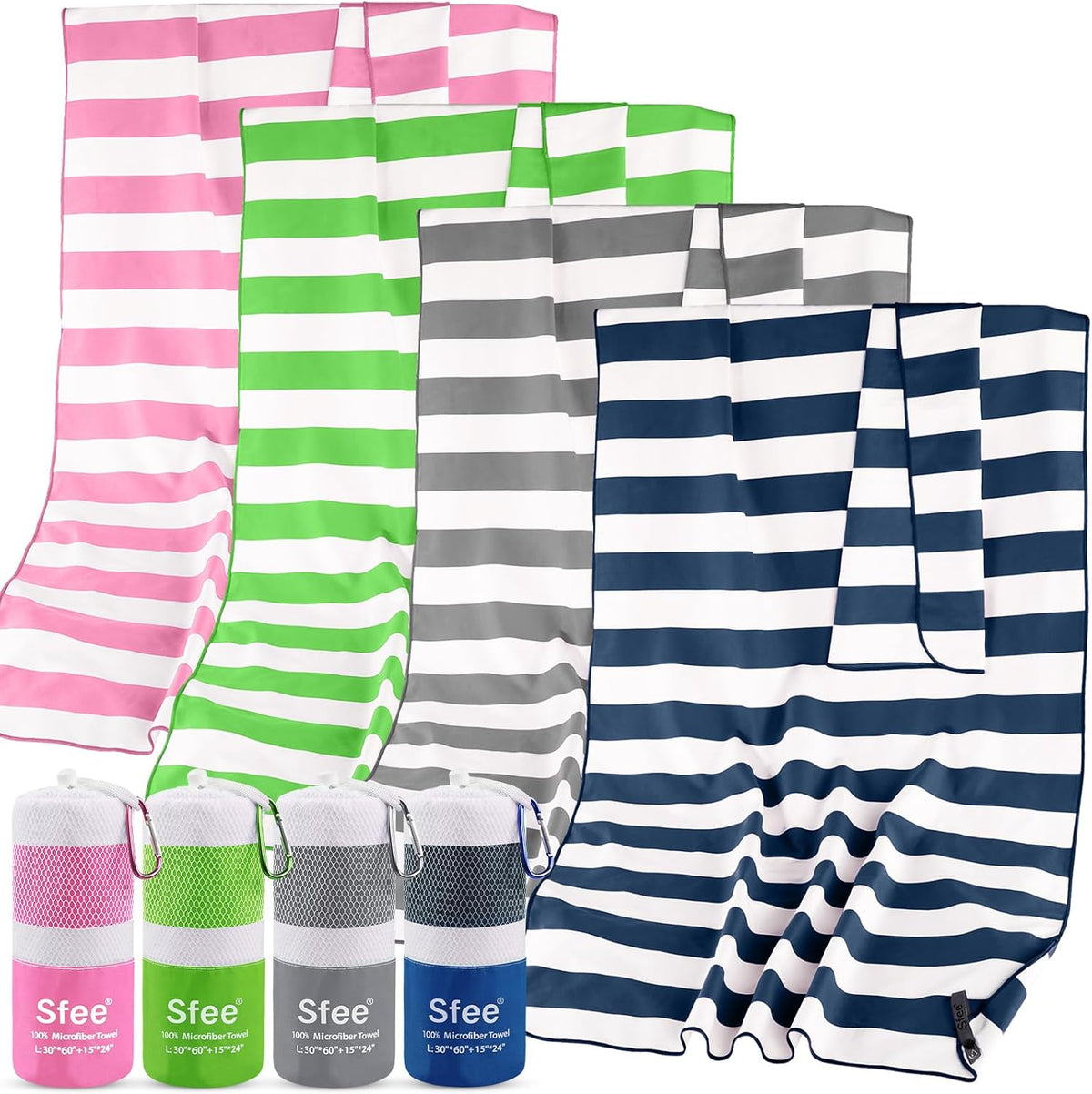 2 Pack Microfiber Travel Towel, Quick Dry Camping Towel Super Absorbent Compact Lightweight Sports Gym Towels Set for Gym, Hiking, Pool, Backpacking, Bath, Yoga