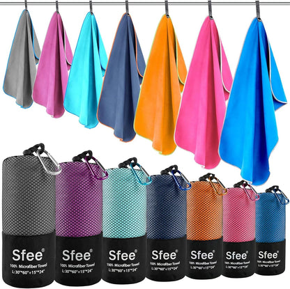 2 Pack Microfiber Travel Towel, Quick Dry Camping Towel Super Absorbent Compact Lightweight Sports Gym Towels Set for Gym, Hiking, Pool, Backpacking, Bath, Yoga