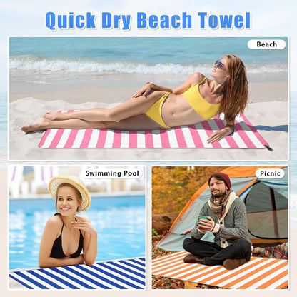 2 Pack Microfiber Travel Towel, Quick Dry Camping Towel Super Absorbent Compact Lightweight Sports Gym Towels Set for Gym, Hiking, Pool, Backpacking, Bath, Yoga