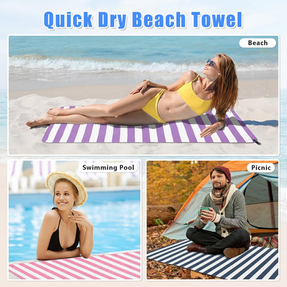2 Pack Microfiber Travel Towel, Quick Dry Camping Towel Super Absorbent Compact Lightweight Sports Gym Towels Set for Gym, Hiking, Pool, Backpacking, Bath, Yoga