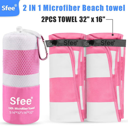 2 Pack Microfiber Travel Towel, Quick Dry Camping Towel Super Absorbent Compact Lightweight Sports Gym Towels Set for Gym, Hiking, Pool, Backpacking, Bath, Yoga