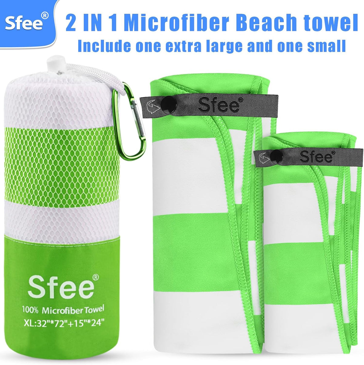 2 Pack Microfiber Travel Towel, Quick Dry Camping Towel Super Absorbent Compact Lightweight Sports Gym Towels Set for Gym, Hiking, Pool, Backpacking, Bath, Yoga