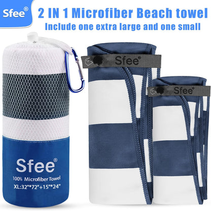 2 Pack Microfiber Travel Towel, Quick Dry Camping Towel Super Absorbent Compact Lightweight Sports Gym Towels Set for Gym, Hiking, Pool, Backpacking, Bath, Yoga