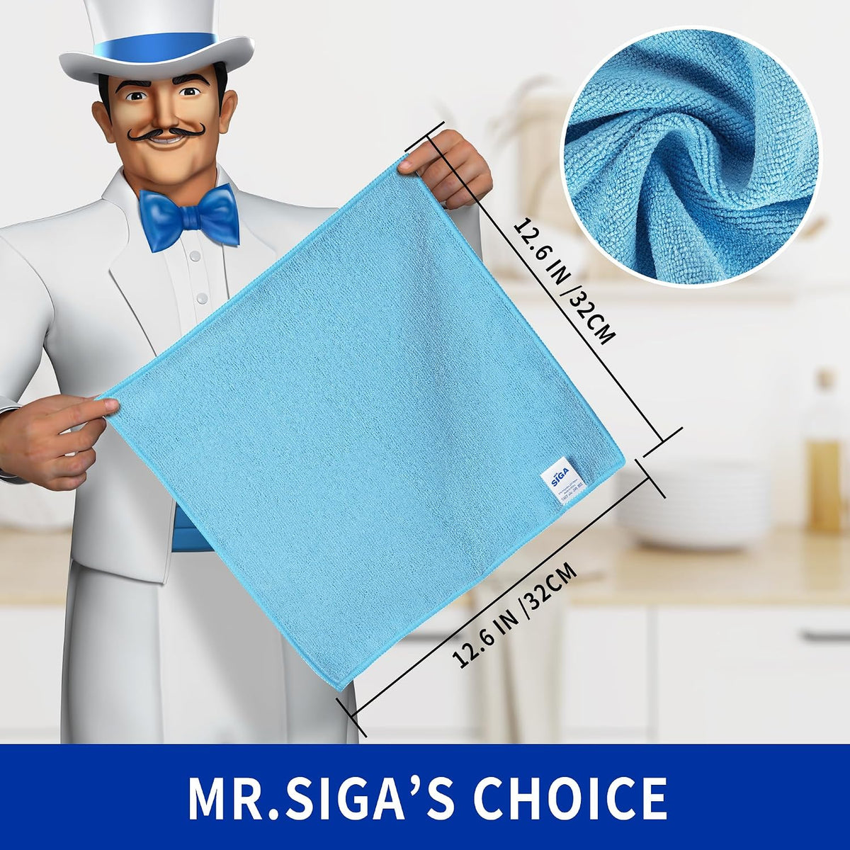 Microfiber Cleaning Cloths, Streak Free Microfiber Towels, 12 Pack