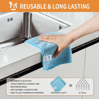 Microfiber Cleaning Cloths, Streak Free Microfiber Towels, 12 Pack