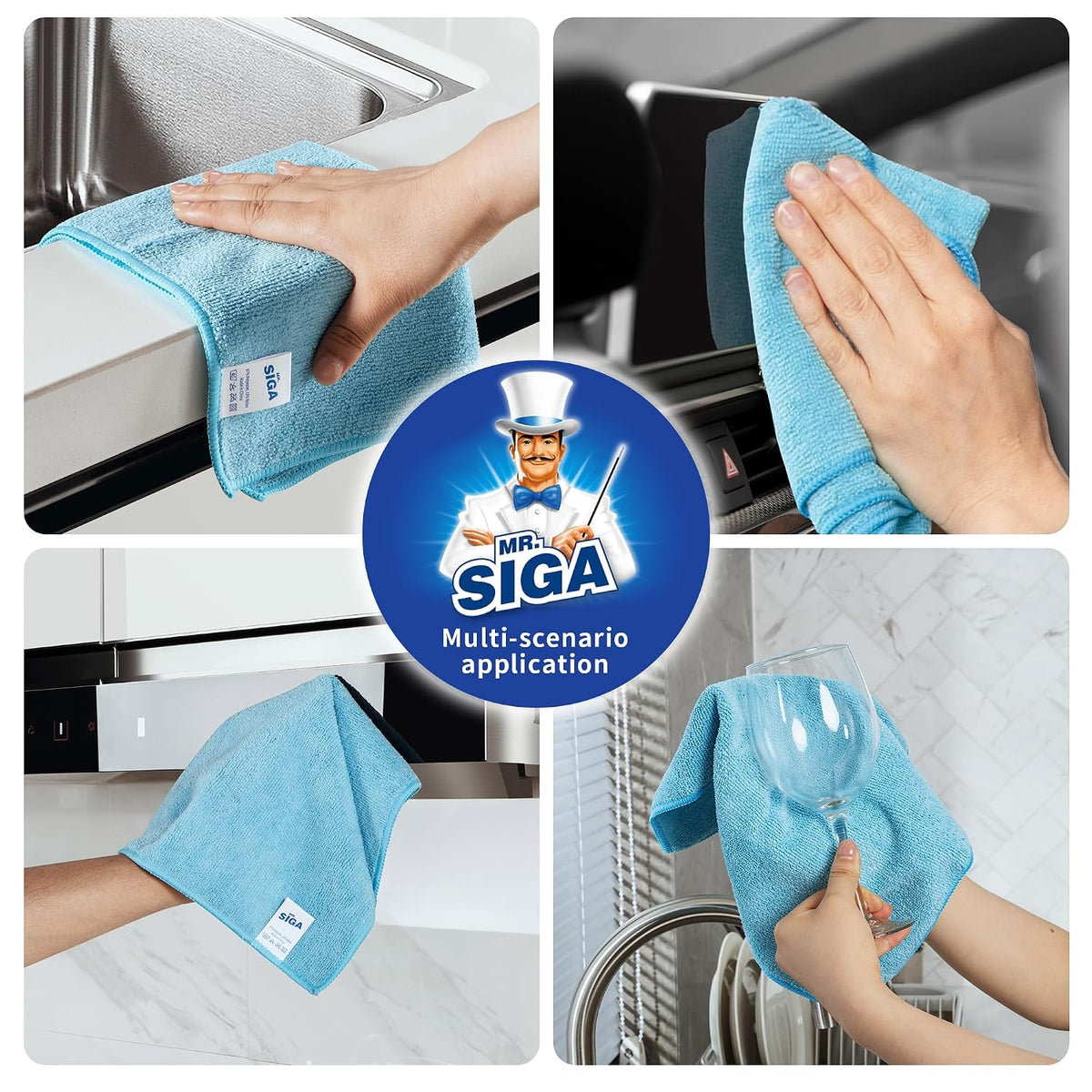 Microfiber Cleaning Cloths, Streak Free Microfiber Towels, 12 Pack