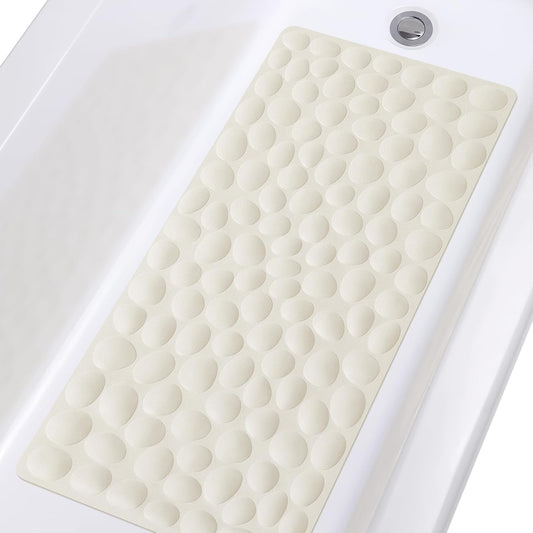 Non-Slip Bathtub Mat Soft Rubber Bathroom Bathmat with Strong Suction Cups (Grey)
