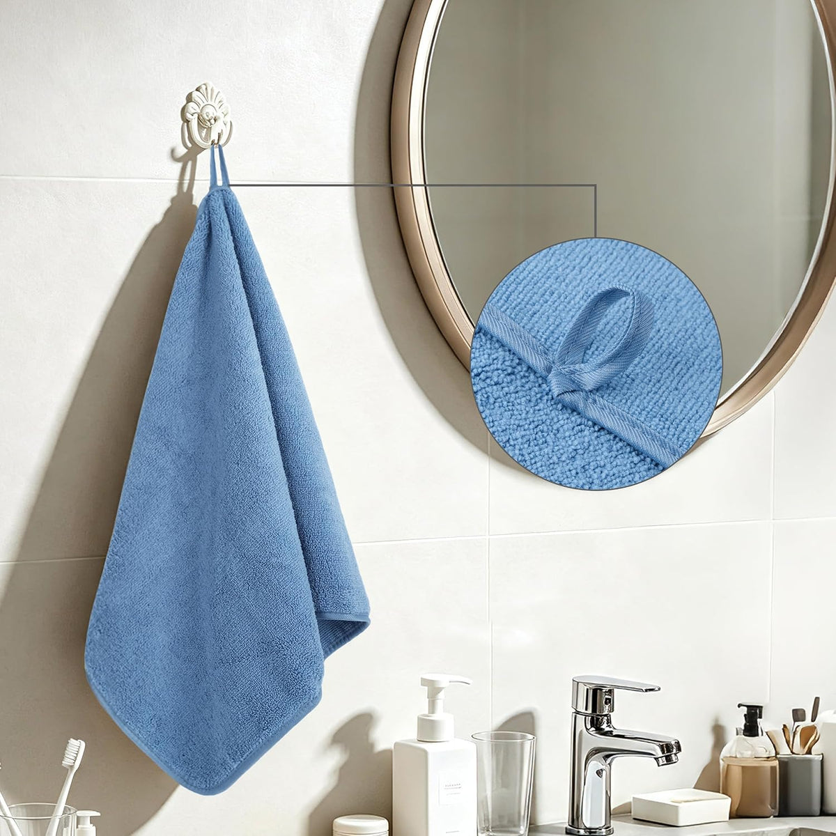 330 GSM Poly Blend Microfiber Quick Dry Hand Towel, 16x30 in