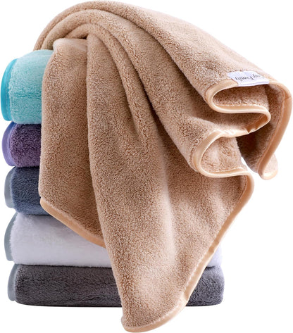 Ultra Soft Microfiber Absorbent Hand Towel, Silk Hemming Towels for Bathroom - Quick Drying - Perfect for Bath, Fitness, Gym, Shower, Hotel, and Spa - 16x28 Inch, Warm Color