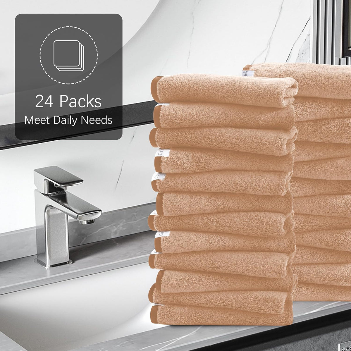 Ultra Soft Microfiber Absorbent Hand Towel, Silk Hemming Towels for Bathroom - Quick Drying - Perfect for Bath, Fitness, Gym, Shower, Hotel, and Spa - 16x28 Inch, Warm Color