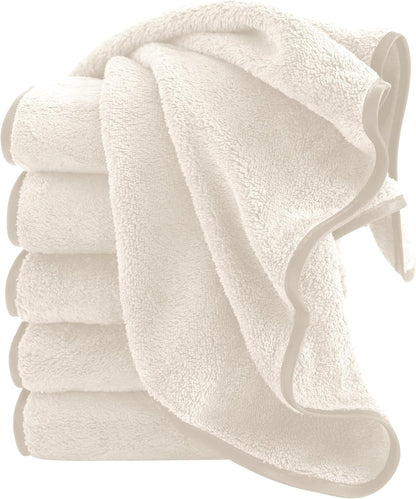 Ultra Soft Microfiber Absorbent Hand Towel, Silk Hemming Towels for Bathroom - Quick Drying - Perfect for Bath, Fitness, Gym, Shower, Hotel, and Spa - 16x28 Inch, Warm Color