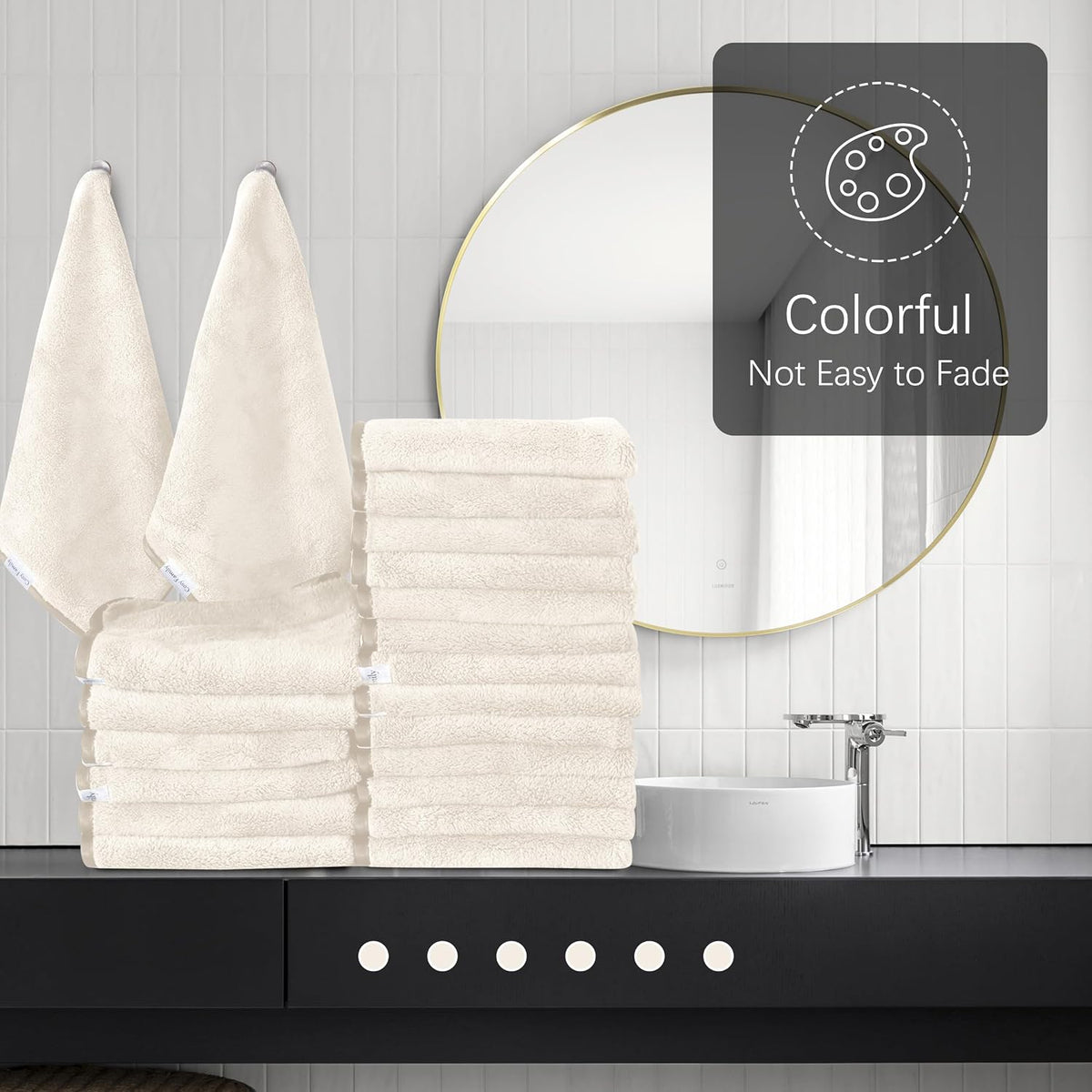 Ultra Soft Microfiber Absorbent Hand Towel, Silk Hemming Towels for Bathroom - Quick Drying - Perfect for Bath, Fitness, Gym, Shower, Hotel, and Spa - 16x28 Inch, Warm Color