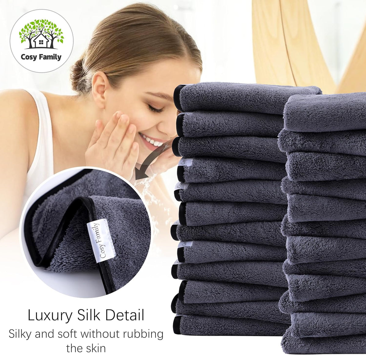 Ultra Soft Microfiber Absorbent Hand Towel, Silk Hemming Towels for Bathroom - Quick Drying - Perfect for Bath, Fitness, Gym, Shower, Hotel, and Spa - 16x28 Inch, Warm Color