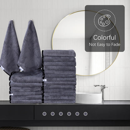 Ultra Soft Microfiber Absorbent Hand Towel, Silk Hemming Towels for Bathroom - Quick Drying - Perfect for Bath, Fitness, Gym, Shower, Hotel, and Spa - 16x28 Inch, Warm Color