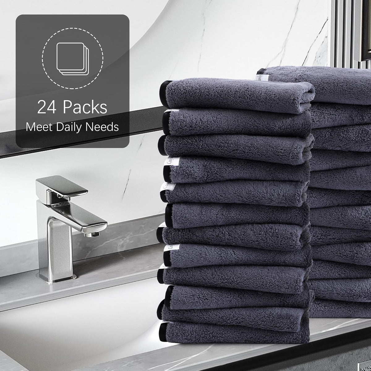 Ultra Soft Microfiber Absorbent Hand Towel, Silk Hemming Towels for Bathroom - Quick Drying - Perfect for Bath, Fitness, Gym, Shower, Hotel, and Spa - 16x28 Inch, Warm Color