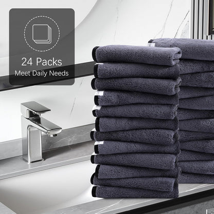 Ultra Soft Microfiber Absorbent Hand Towel, Silk Hemming Towels for Bathroom - Quick Drying - Perfect for Bath, Fitness, Gym, Shower, Hotel, and Spa - 16x28 Inch, Warm Color