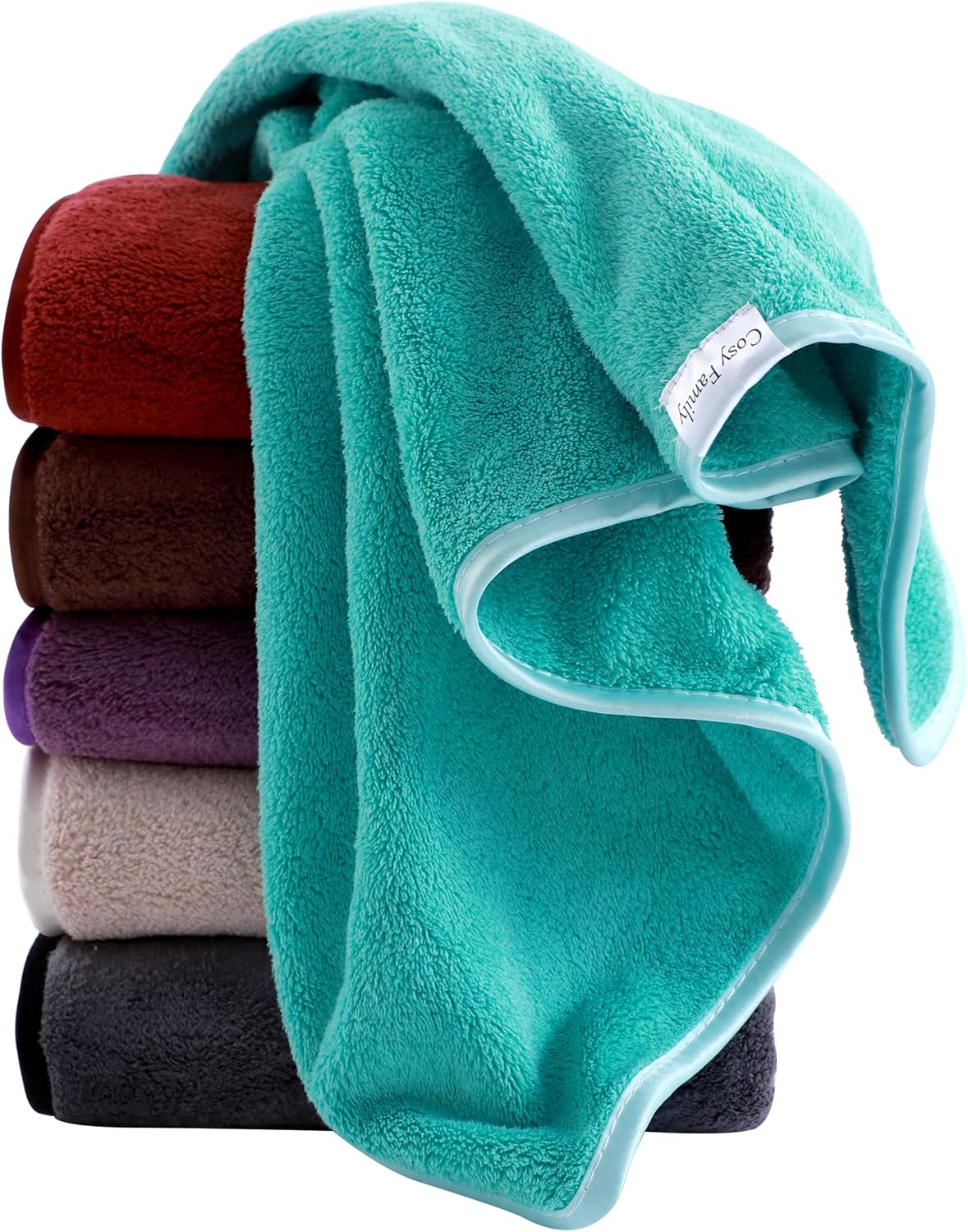 Ultra Soft Microfiber Absorbent Hand Towel, Silk Hemming Towels for Bathroom - Quick Drying - Perfect for Bath, Fitness, Gym, Shower, Hotel, and Spa - 16x28 Inch, Warm Color
