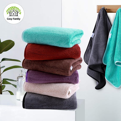 Ultra Soft Microfiber Absorbent Hand Towel, Silk Hemming Towels for Bathroom - Quick Drying - Perfect for Bath, Fitness, Gym, Shower, Hotel, and Spa - 16x28 Inch, Warm Color
