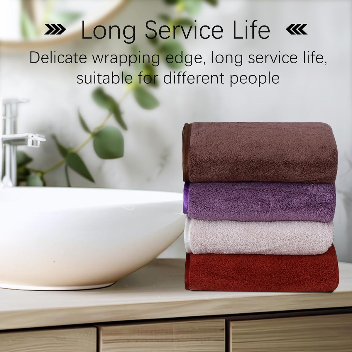Ultra Soft Microfiber Absorbent Hand Towel, Silk Hemming Towels for Bathroom - Quick Drying - Perfect for Bath, Fitness, Gym, Shower, Hotel, and Spa - 16x28 Inch, Warm Color