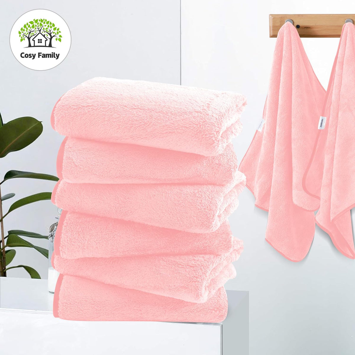 Ultra Soft Microfiber Absorbent Hand Towel, Silk Hemming Towels for Bathroom - Quick Drying - Perfect for Bath, Fitness, Gym, Shower, Hotel, and Spa - 16x28 Inch, Warm Color