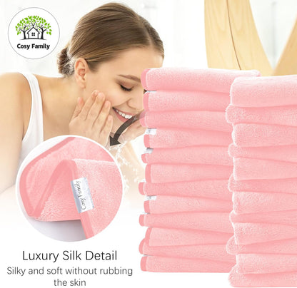 Ultra Soft Microfiber Absorbent Hand Towel, Silk Hemming Towels for Bathroom - Quick Drying - Perfect for Bath, Fitness, Gym, Shower, Hotel, and Spa - 16x28 Inch, Warm Color