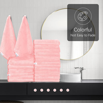 Ultra Soft Microfiber Absorbent Hand Towel, Silk Hemming Towels for Bathroom - Quick Drying - Perfect for Bath, Fitness, Gym, Shower, Hotel, and Spa - 16x28 Inch, Warm Color