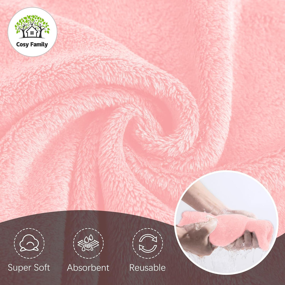 Ultra Soft Microfiber Absorbent Hand Towel, Silk Hemming Towels for Bathroom - Quick Drying - Perfect for Bath, Fitness, Gym, Shower, Hotel, and Spa - 16x28 Inch, Warm Color