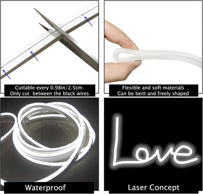 LED Vanity Mirror Lights, Hollywood Style Makeup Lighting, 10FT/6000K/Dimmable/12V Adapter/Self-Adhesive Strip Lights for Mirror, Lighting for Makeup Vanity Table & Bathroom Mirror