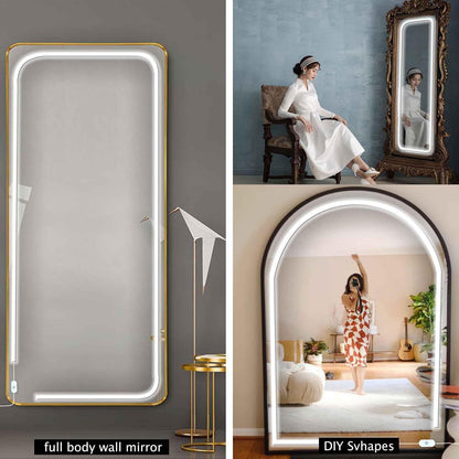 LED Vanity Mirror Lights, Hollywood Style Makeup Lighting, 10FT/6000K/Dimmable/12V Adapter/Self-Adhesive Strip Lights for Mirror, Lighting for Makeup Vanity Table & Bathroom Mirror