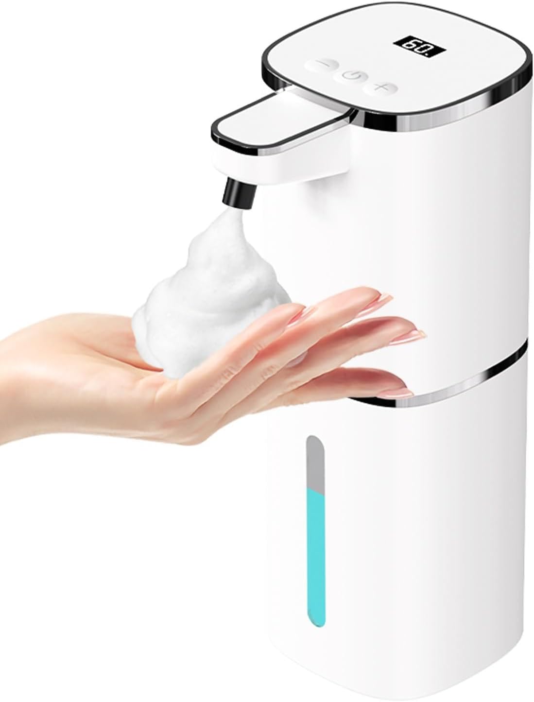 Automatic Liquid Soap Dispenser Touchless, USB Rechargeable Smart Hand Soap Dispenser, 9-Level Adjustable, Physical Button Operation, 13.5oz/400mL Wall Mounted for Bathroom Kitchen Dish Soap