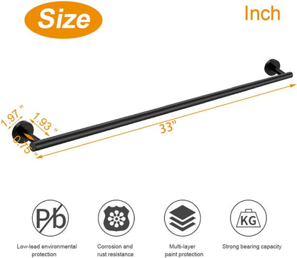 Bath Towel Bar - Thicken SUS304 Stainless Steel Bathroom Towel Holder, Towel Rod for Bathroom Heavy Duty Wall Mounted Towel Rack Hanger (16IN, Brushed Nickel)