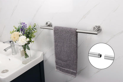 Bath Towel Bar - Thicken SUS304 Stainless Steel Bathroom Towel Holder, Towel Rod for Bathroom Heavy Duty Wall Mounted Towel Rack Hanger (16IN, Brushed Nickel)
