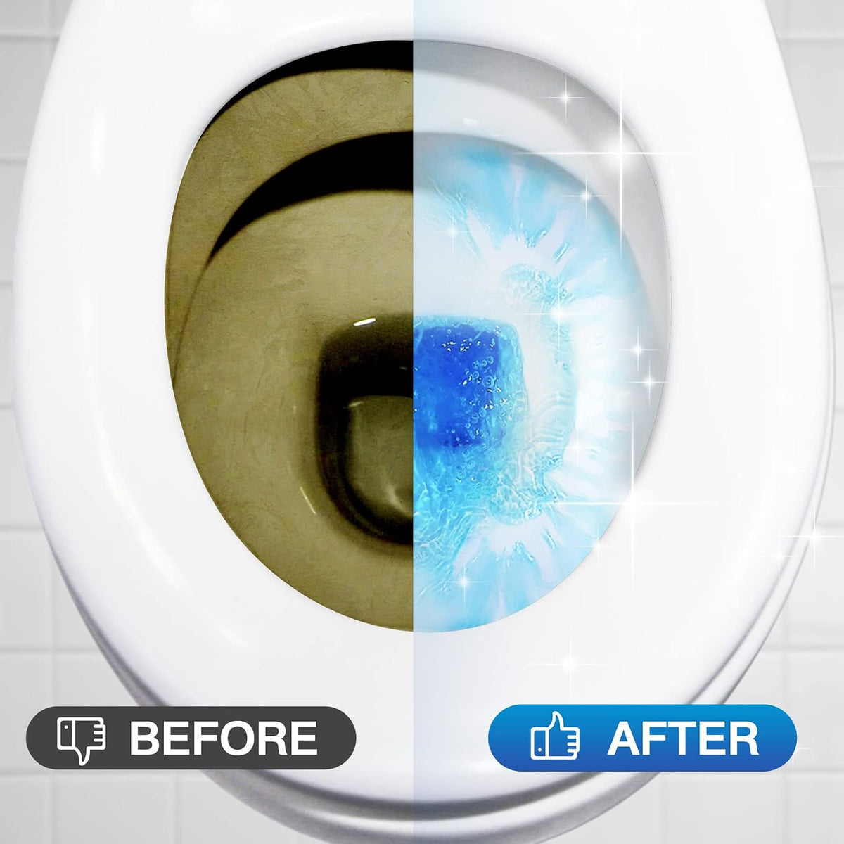 Toilet Bowl Cleaner Tablets, 30 Pack, Auto Cleaning, Long-Lasting