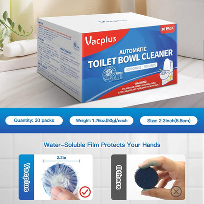 Toilet Bowl Cleaner Tablets, 30 Pack, Auto Cleaning, Long-Lasting