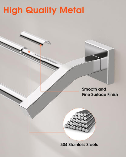 Double Towel Bar,24" Double Towel Racks for Bathroom,Polished Chrome