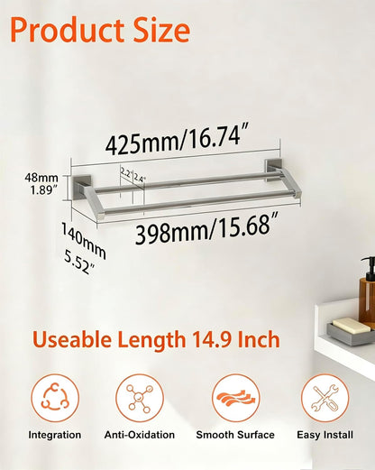 Double Towel Bar,24" Double Towel Racks for Bathroom,Polished Chrome