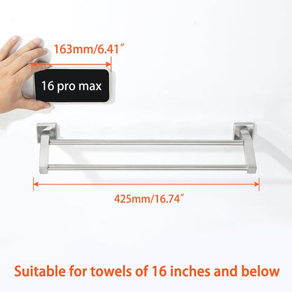 Double Towel Bar,24" Double Towel Racks for Bathroom,Polished Chrome