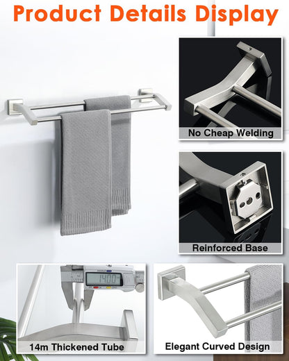 Double Towel Bar,24" Double Towel Racks for Bathroom,Polished Chrome