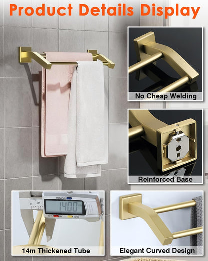 Double Towel Bar,24" Double Towel Racks for Bathroom,Polished Chrome