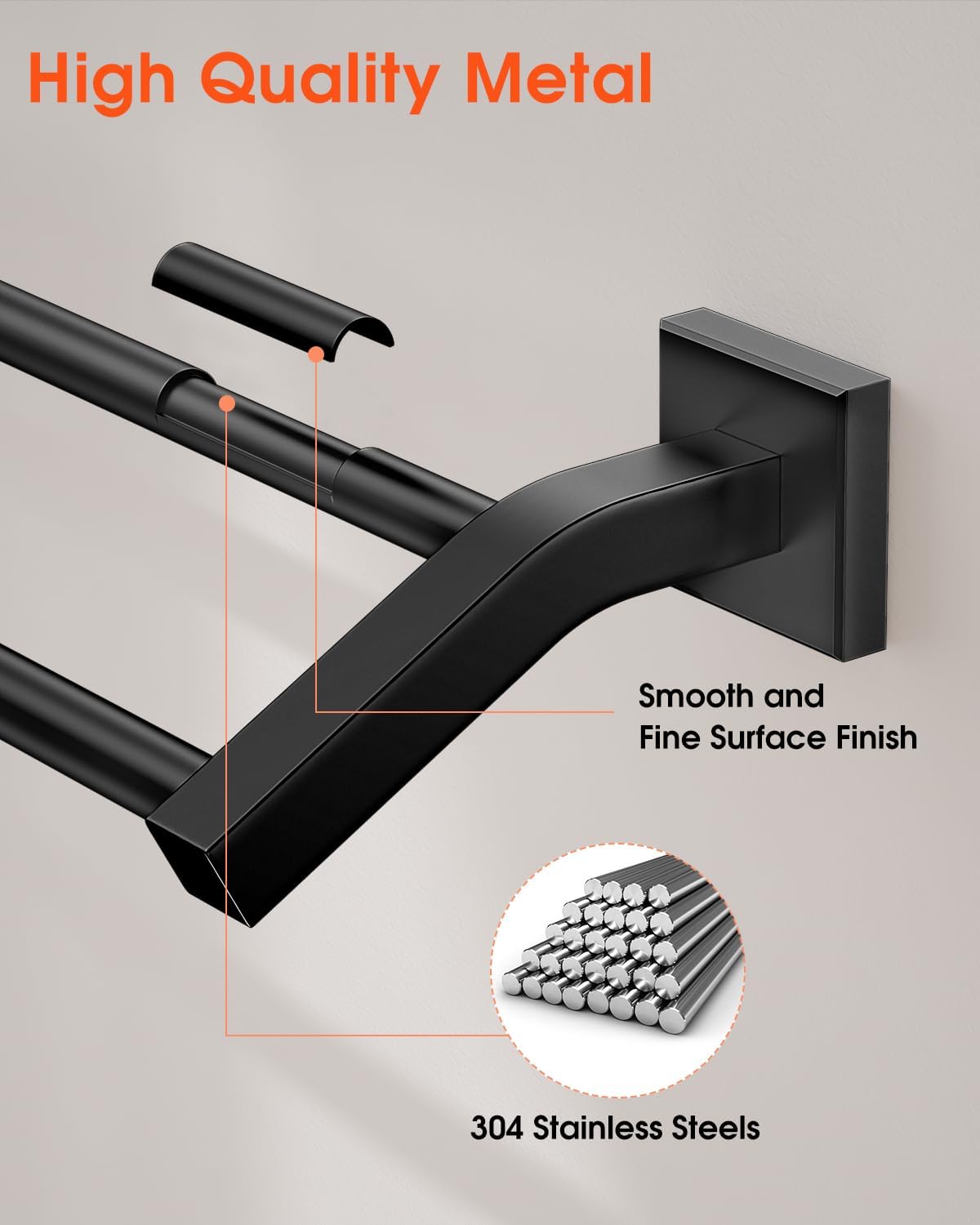 Double Towel Bar,24" Double Towel Racks for Bathroom,Polished Chrome
