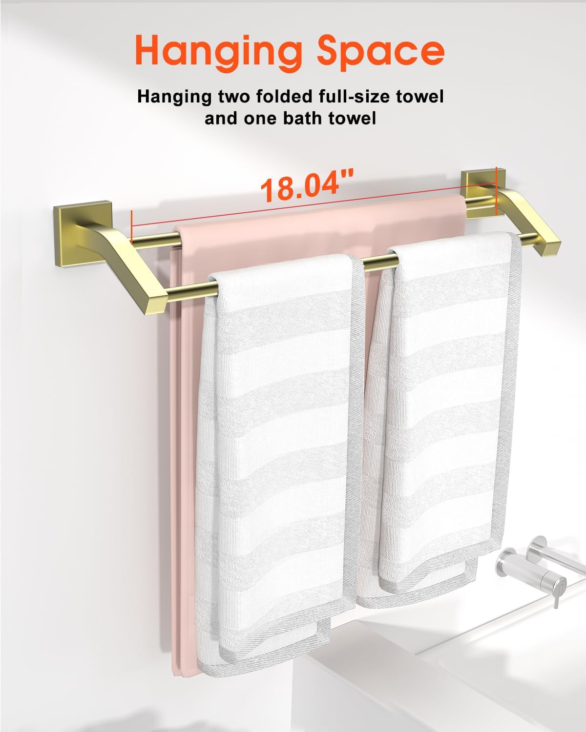 Double Towel Bar,24" Double Towel Racks for Bathroom,Polished Chrome