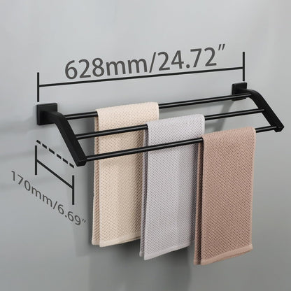 Double Towel Bar,24" Double Towel Racks for Bathroom,Polished Chrome