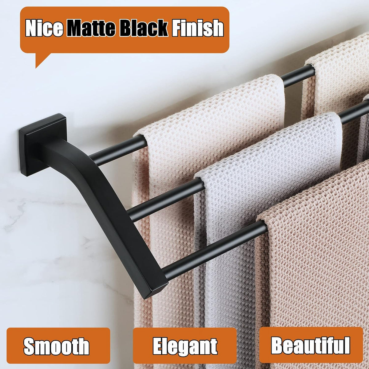 Double Towel Bar,24" Double Towel Racks for Bathroom,Polished Chrome